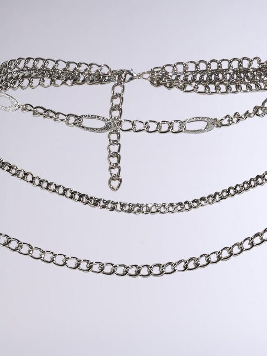 Multilayer Metal Chain Belt with Lobster Clasp New